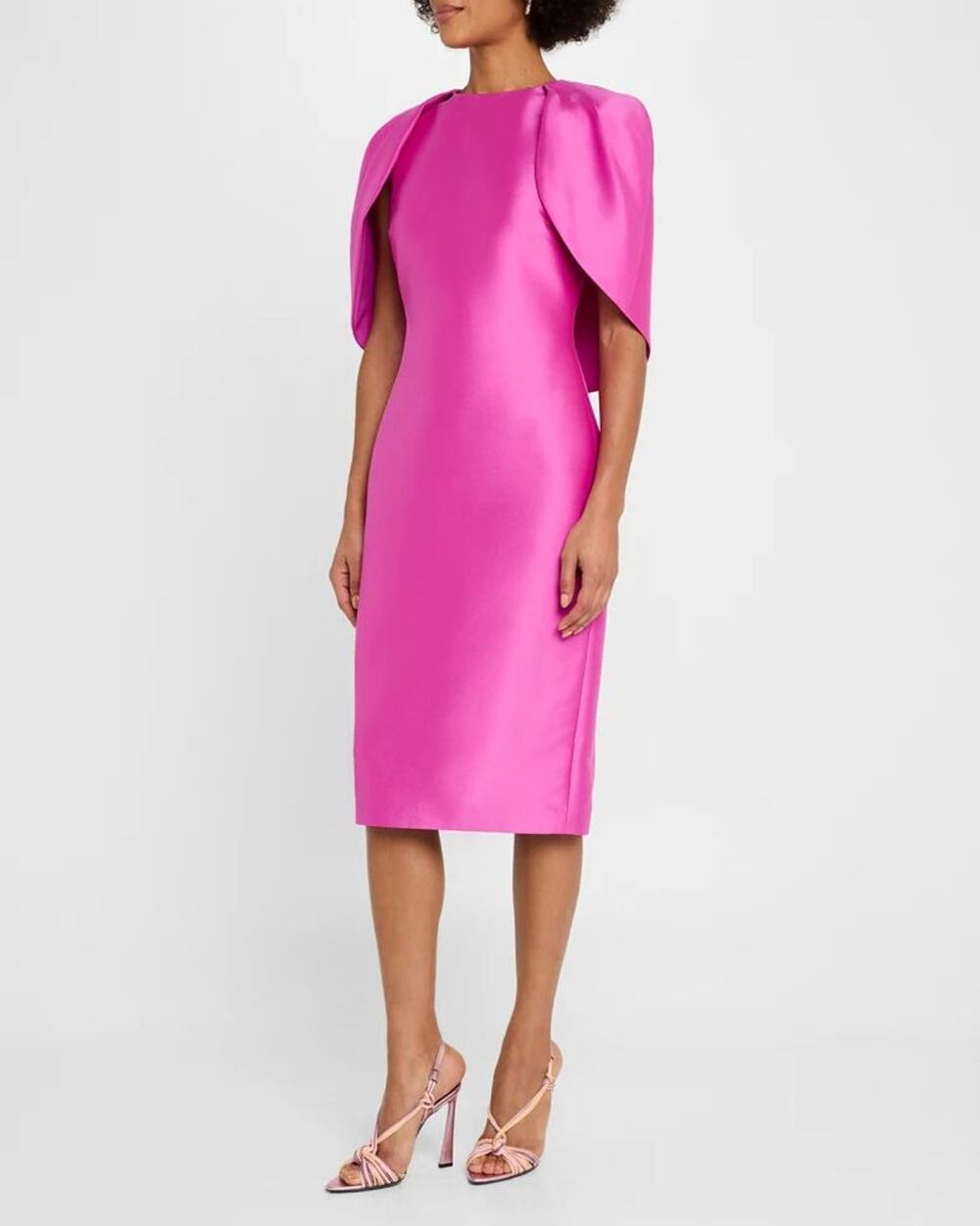 Badgley Mischka Mikado Cape Sheath Dress Size 14 In Orchid